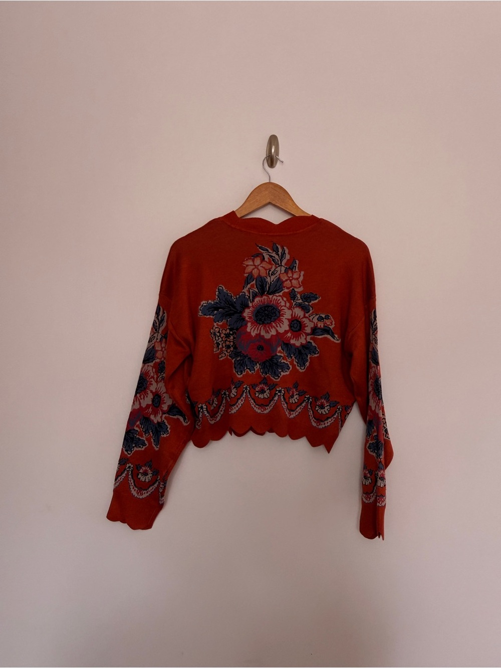 Farm Rio Terracota Victorian Floral Buttoned Knit Cardigan Size M NWT - Picture 6 of 8